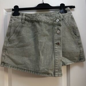 Green Denim Skort